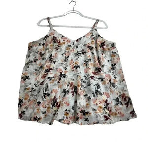 Torrid Sophie Ivory Floral V Neck Cami Tank Top Size 1 Boho Hippy Earthy